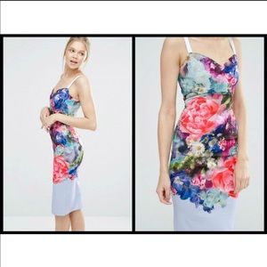 Ted Baker floral bouquet body con dress